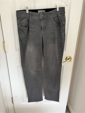 Wit & Wisdom Women's Gray Straight-Leg Jeans